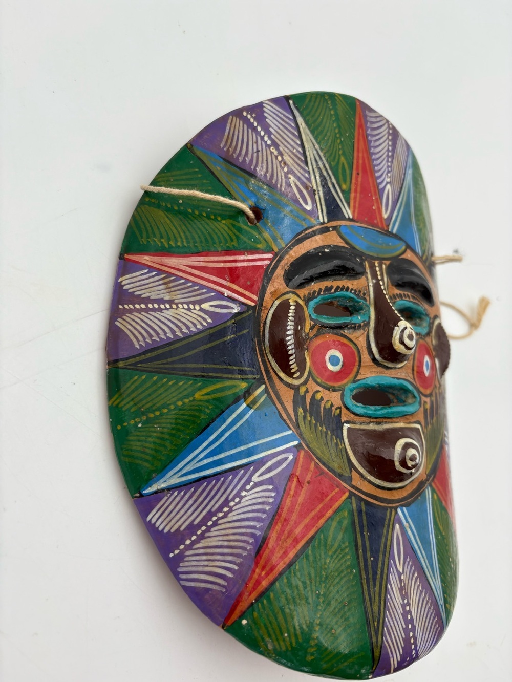 Vintage Mexican Folk Art Sun Decorative Mask Wall Art - Picture 4 of 16